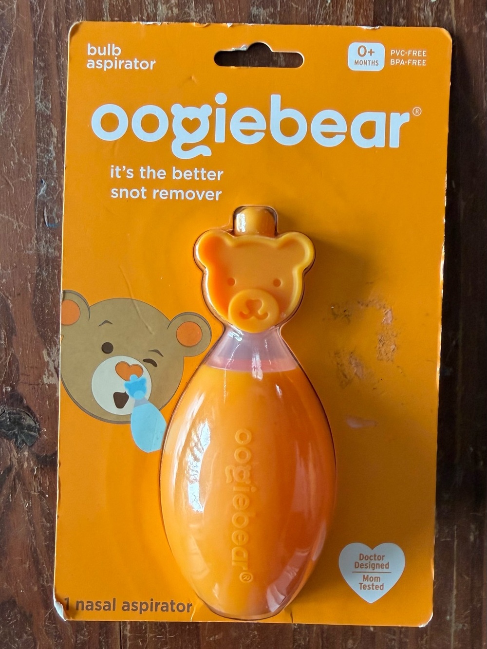NEW oogiebear Orange Bear Bulb Nasal Aspirator